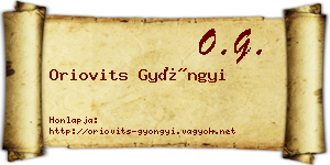 Oriovits Gyöngyi névjegykártya